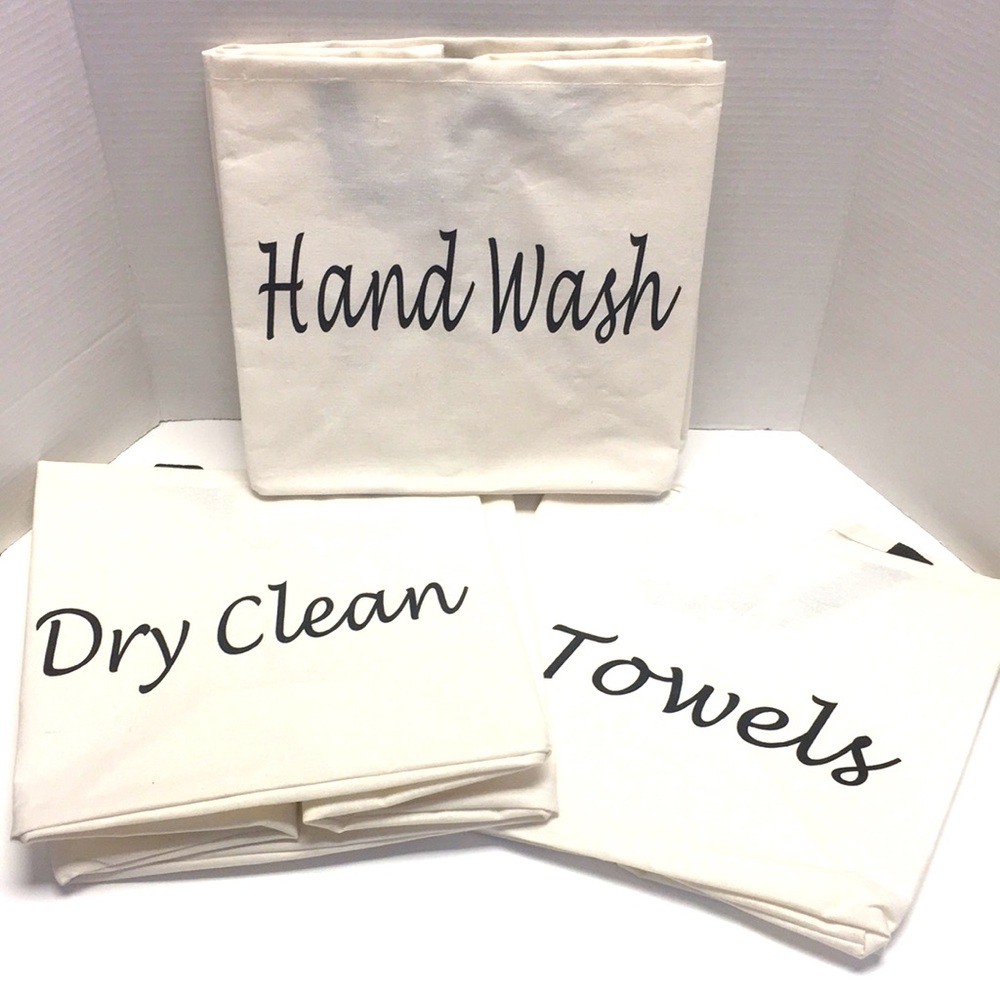 3 Canvas Laundry Sorting Storage Bins